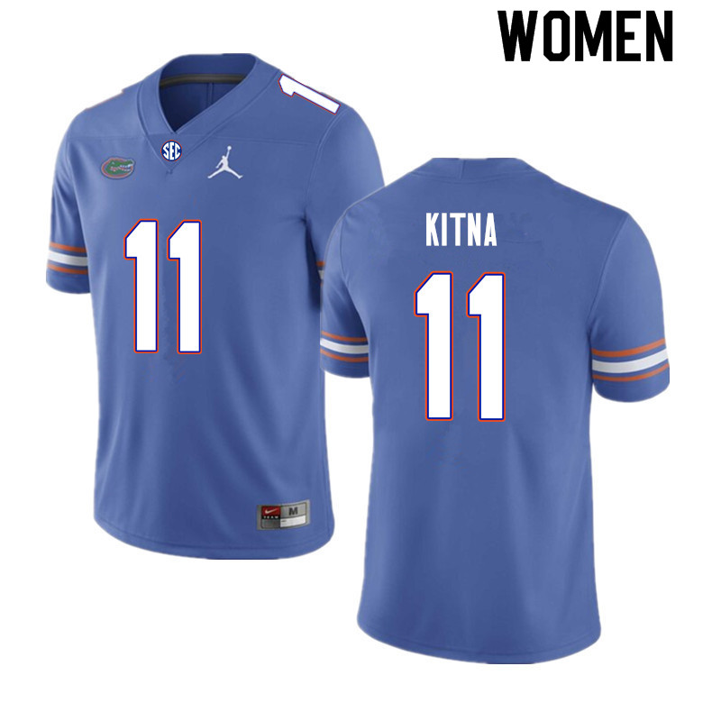 Women #11 Jalen Kitna Florida Gators College Football Jerseys Sale-Royal